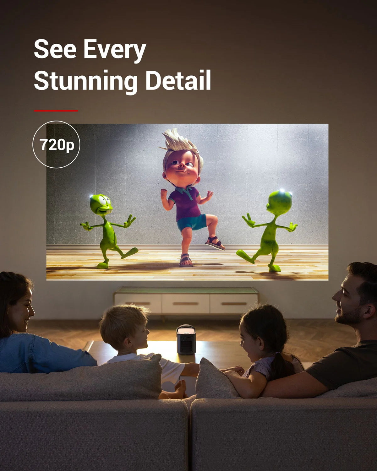 Portable Video Projector Wi-Fi 720P 500 ANSI Lumen E581