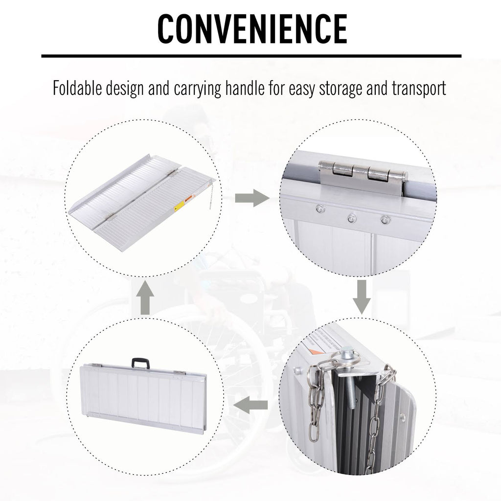 3ft Aluminum Foldable Wheelchair Ramp with Carry Handle T457