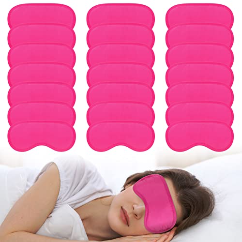 100 Pieces Pink Silk Sleep Eye Mask with Adjustable Elastic Strap J56457