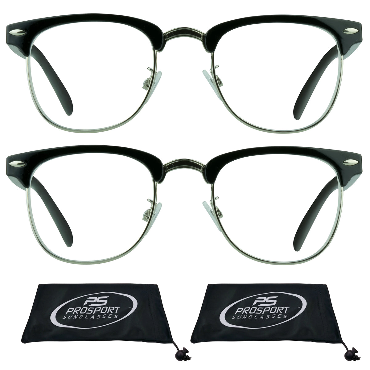 Horn Rimmed Frame Reading Glasses 2 Pairs Z51717