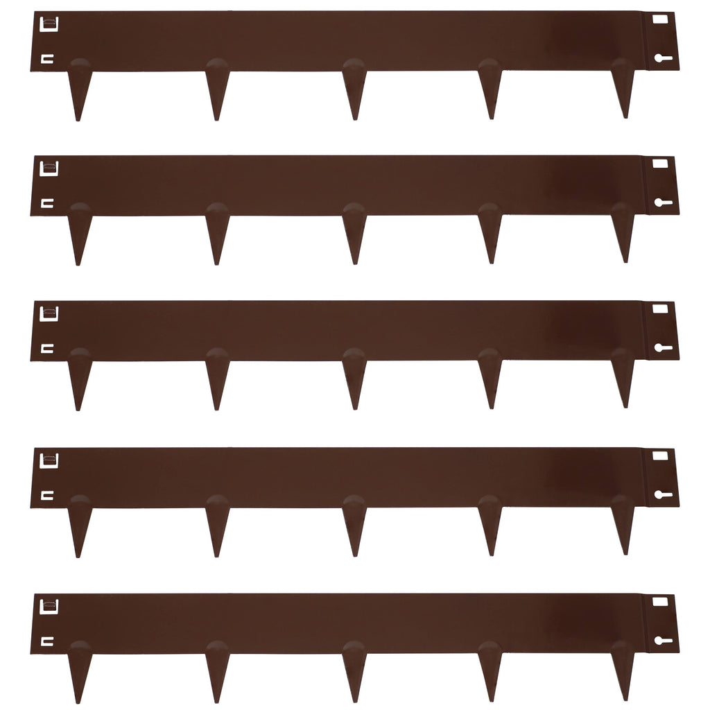 Set of 5 Steel Metal Landscape Edging Border 42-Inch Sections Brown V355