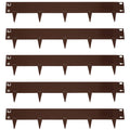 Set of 5 Steel Metal Landscape Edging Border 42-Inch Sections Brown V355