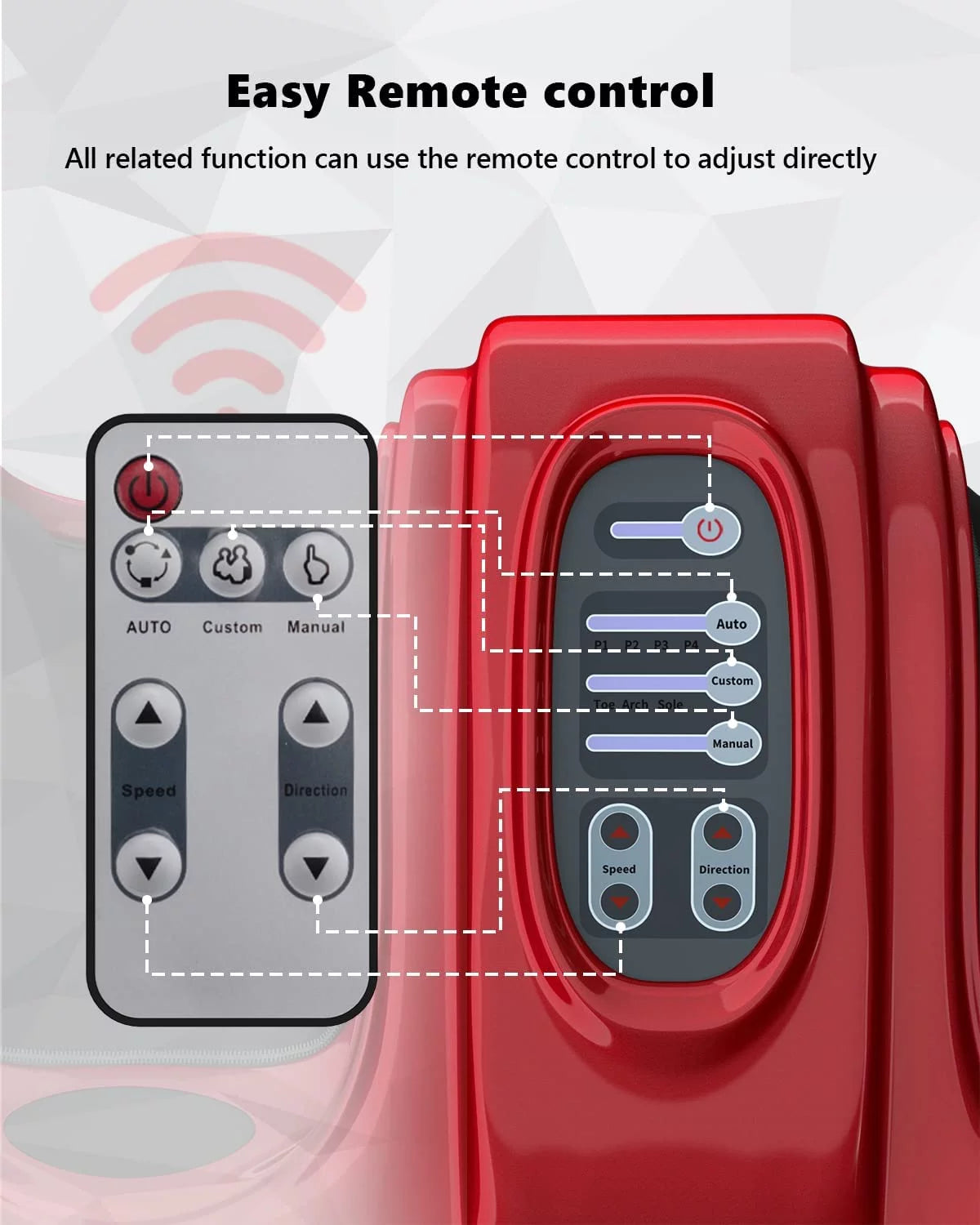 Electric Foot Massager with Remote and 3 Massage Modes W5611