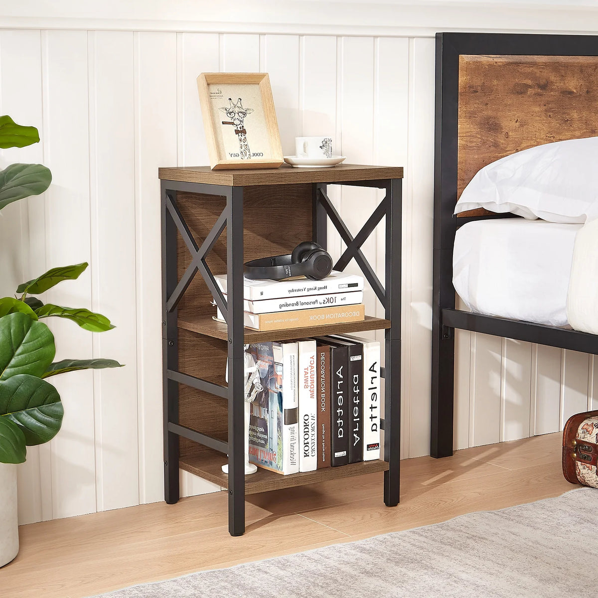 3 Tier Wood and Metal Bookshelf K934790
