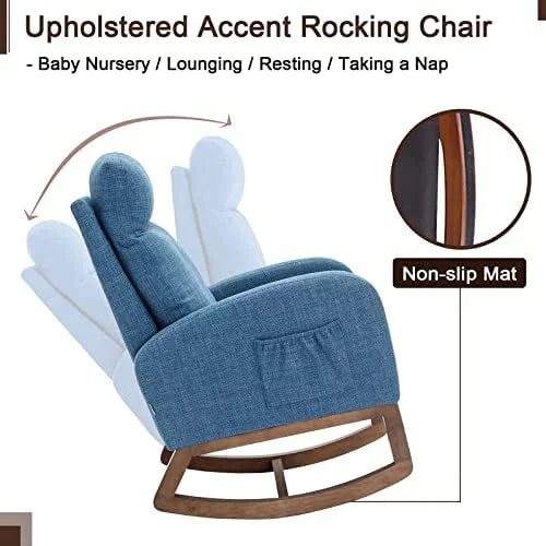 Off White Upholstered Rocking Chair W8987