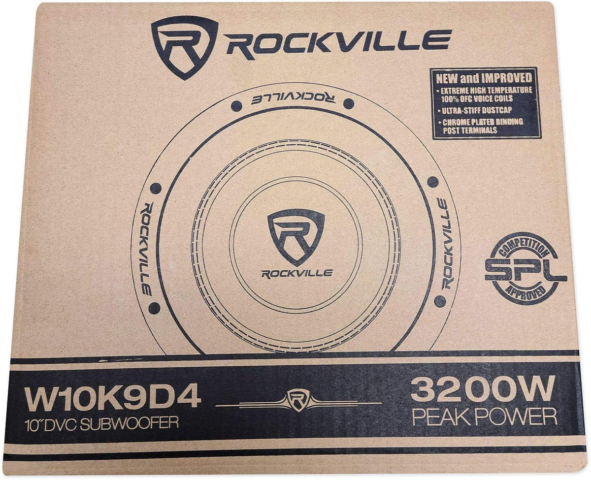 10" 3200 Watt Car Audio Subwoofer with Sealed Sub Box Enclosure U630