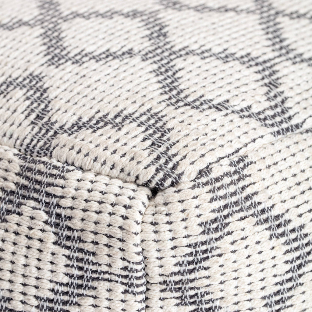 Gray & Ivory Pouf O469523