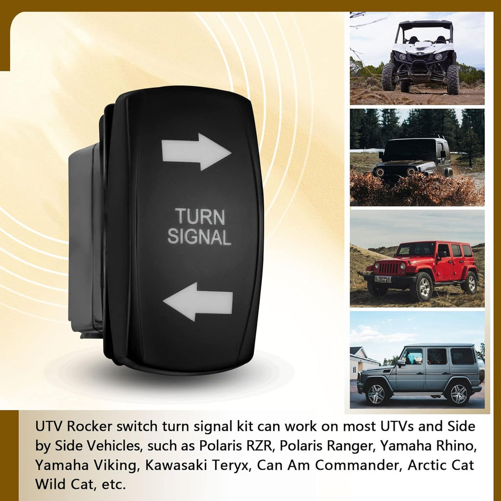 Universal UTV Rocker Switch Turn Signal Kit with Wire Harness J6765