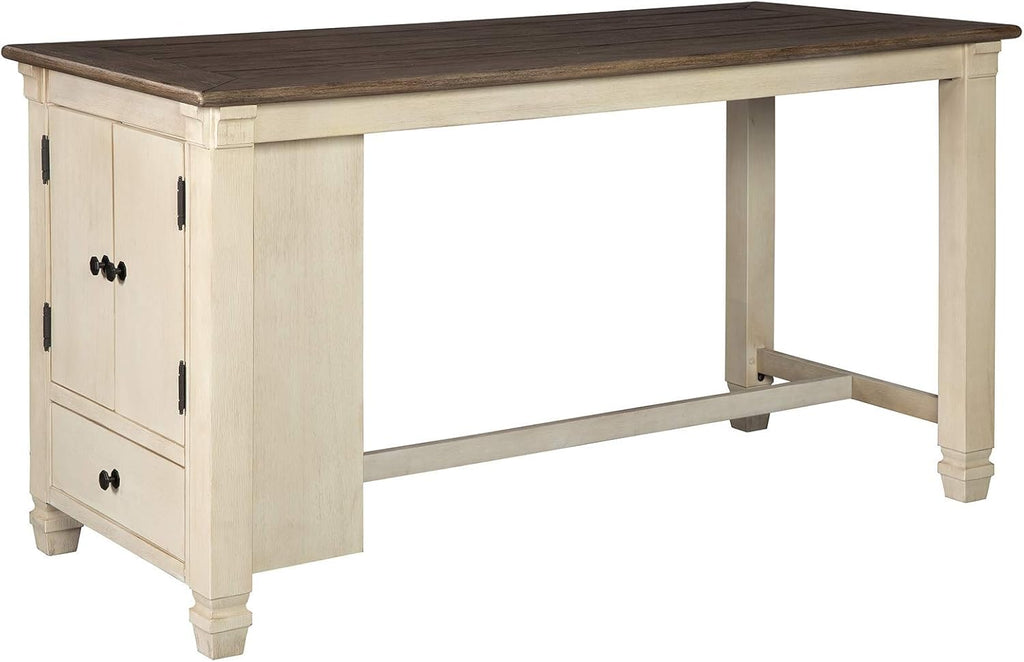 Rustic Counter Height Dining Table with Storage, Dark Gray R9216