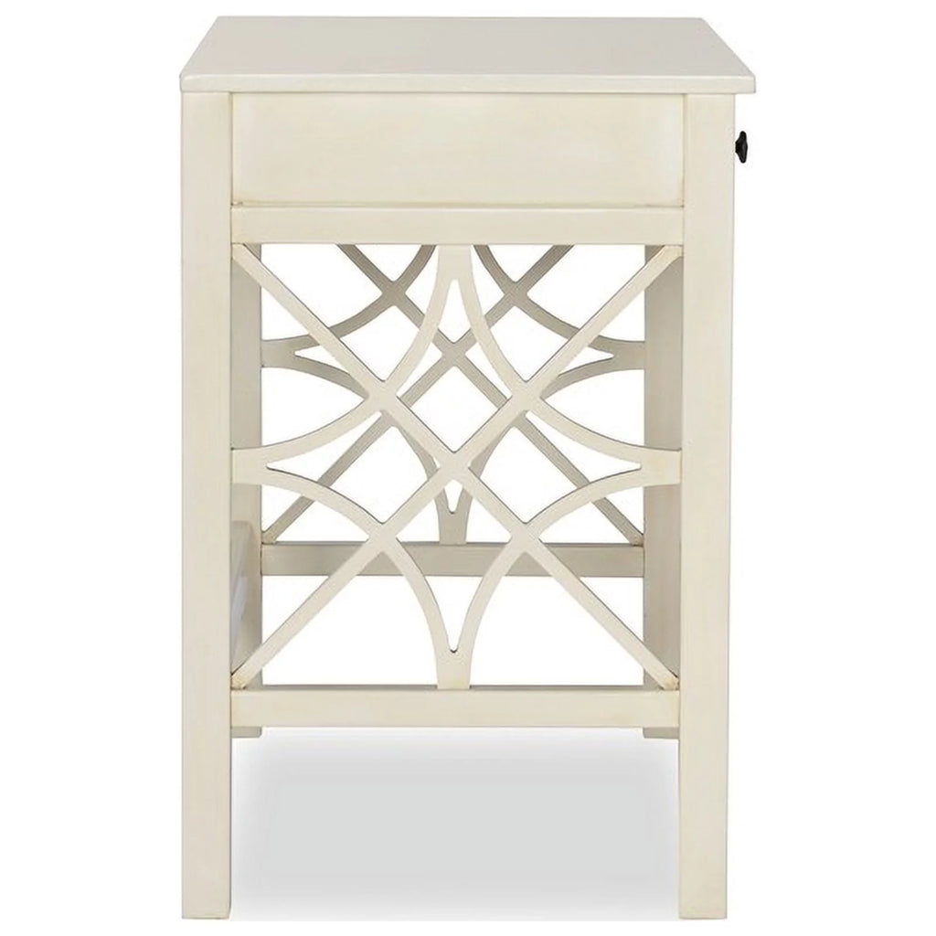 Antique White 1-Drawer Wood Desk V8338