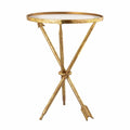 Round Glass Top Side Table with Cross Legs C549066