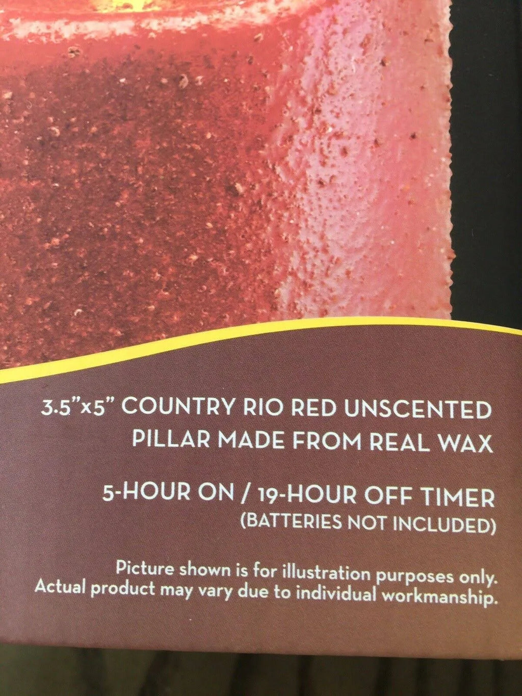 Flameless Candle - Rio Red Country Pillar - 5 in H7094