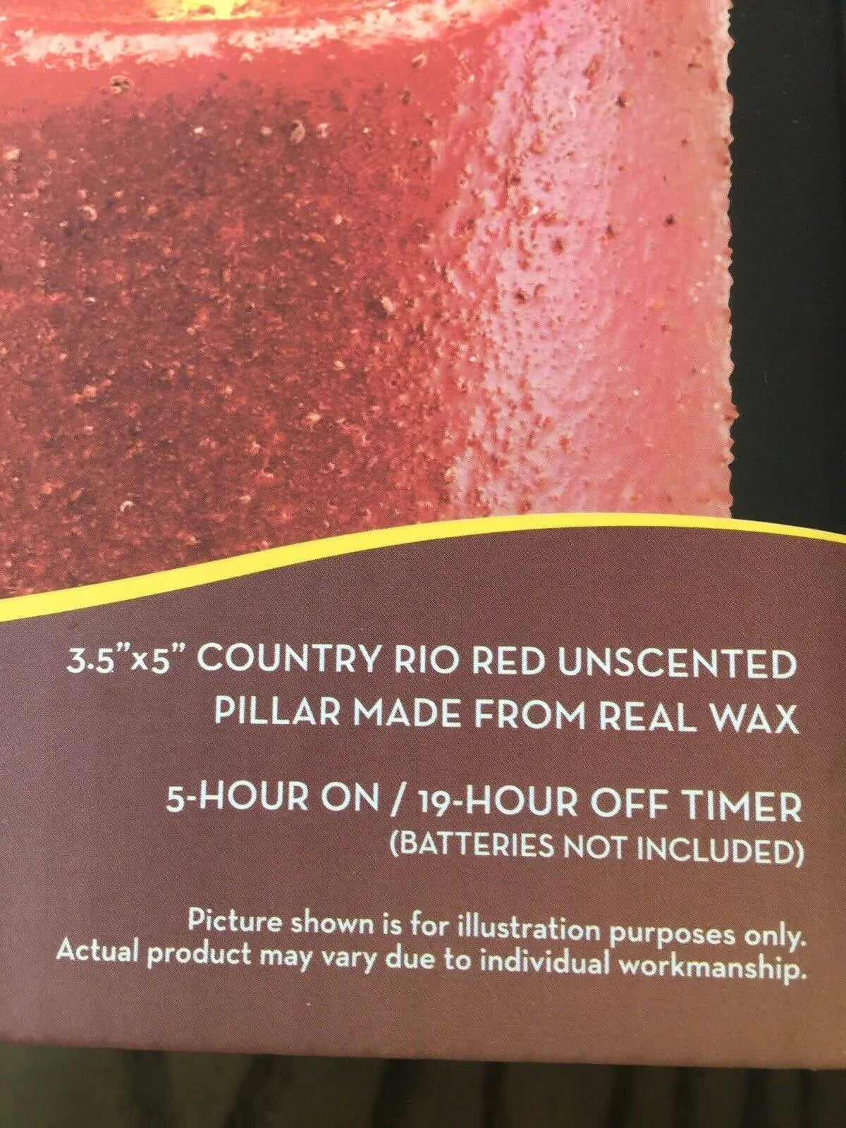 Flameless Candle - Rio Red Country Pillar - 5 in H7094