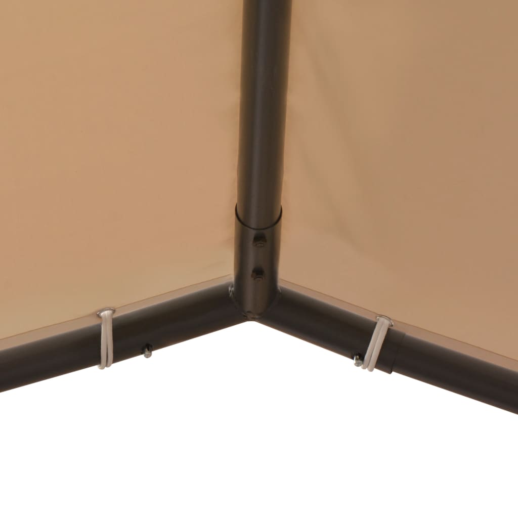 Beige Steel Gazebo Pavilion Tent Canopy J98240