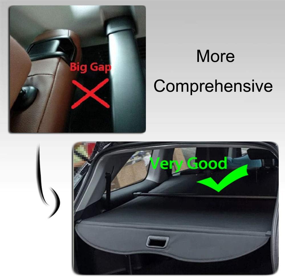 Cargo Security Rear Trunk Cover Retractable Black Pack of 2 Z1429