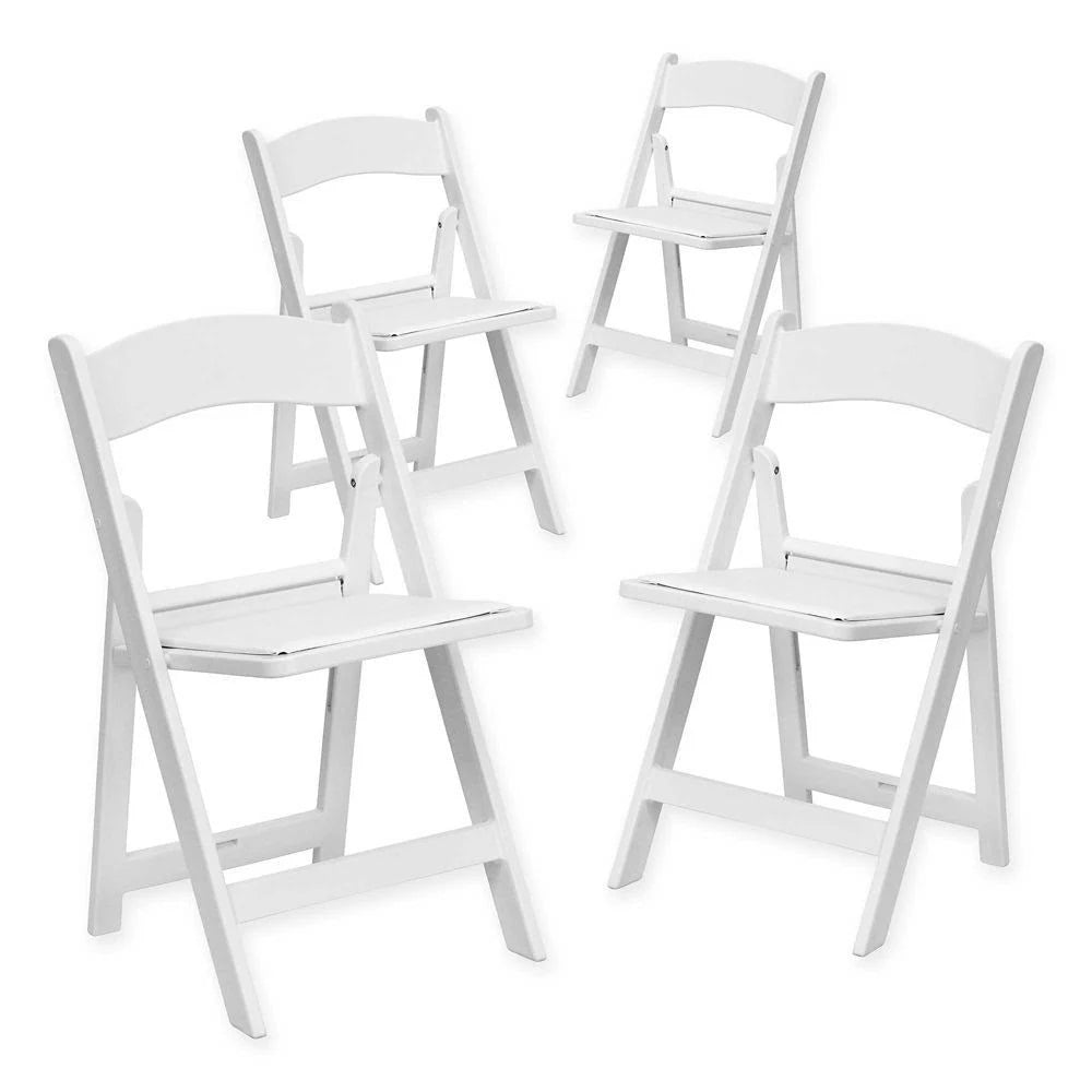 White Resin Folding Chairs (Set of 4) T345