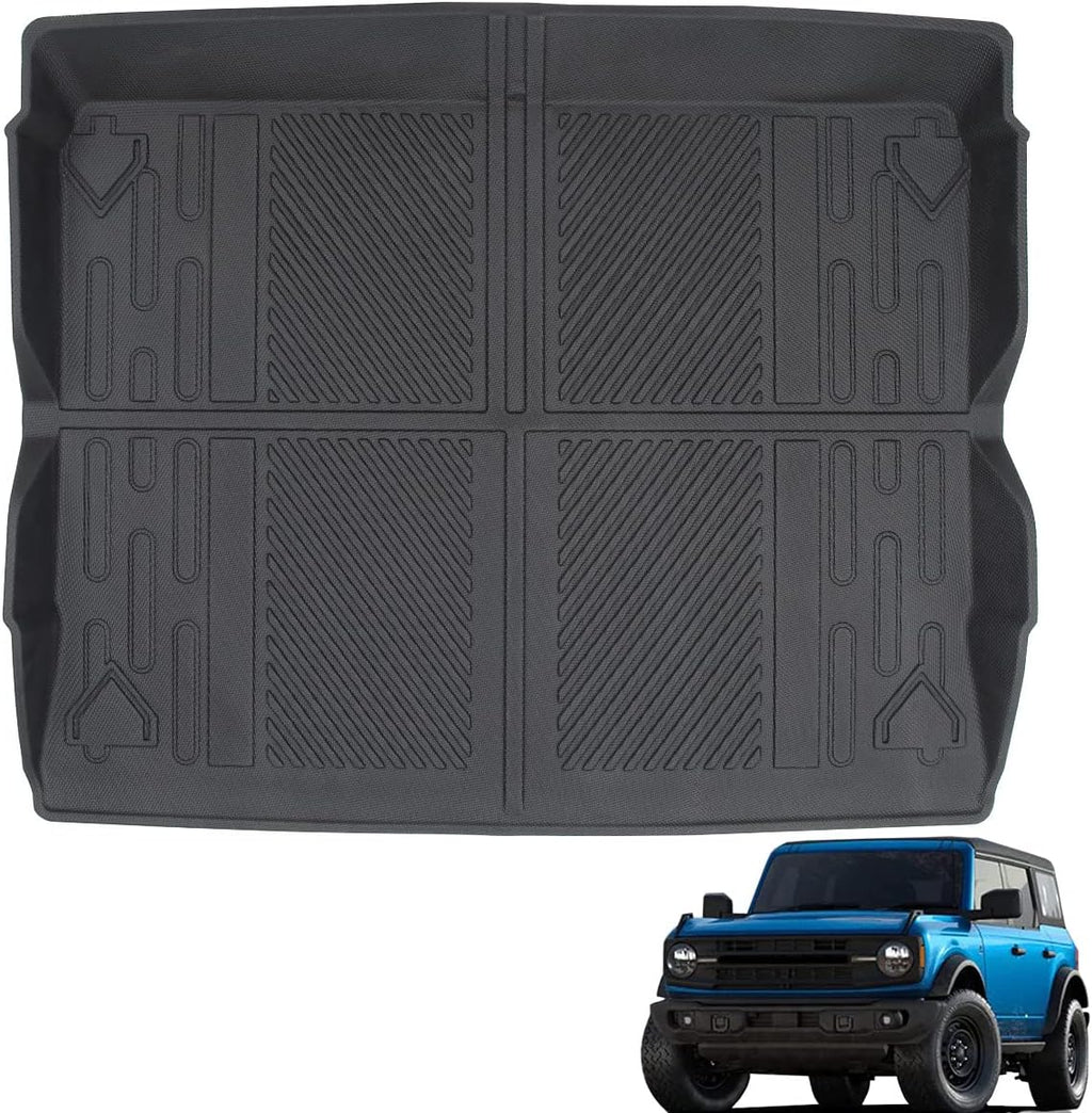 Cargo Liner Trunk Floor Mat for Ford Bronco 2021 2022 All Weather Waterproof TPE Pack of 2 R117483