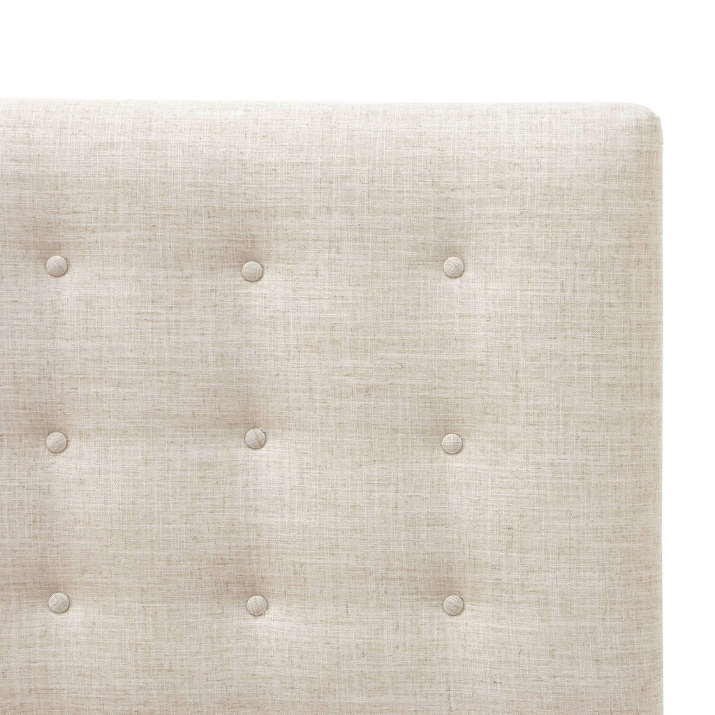 California King Linen Button Headboard L908