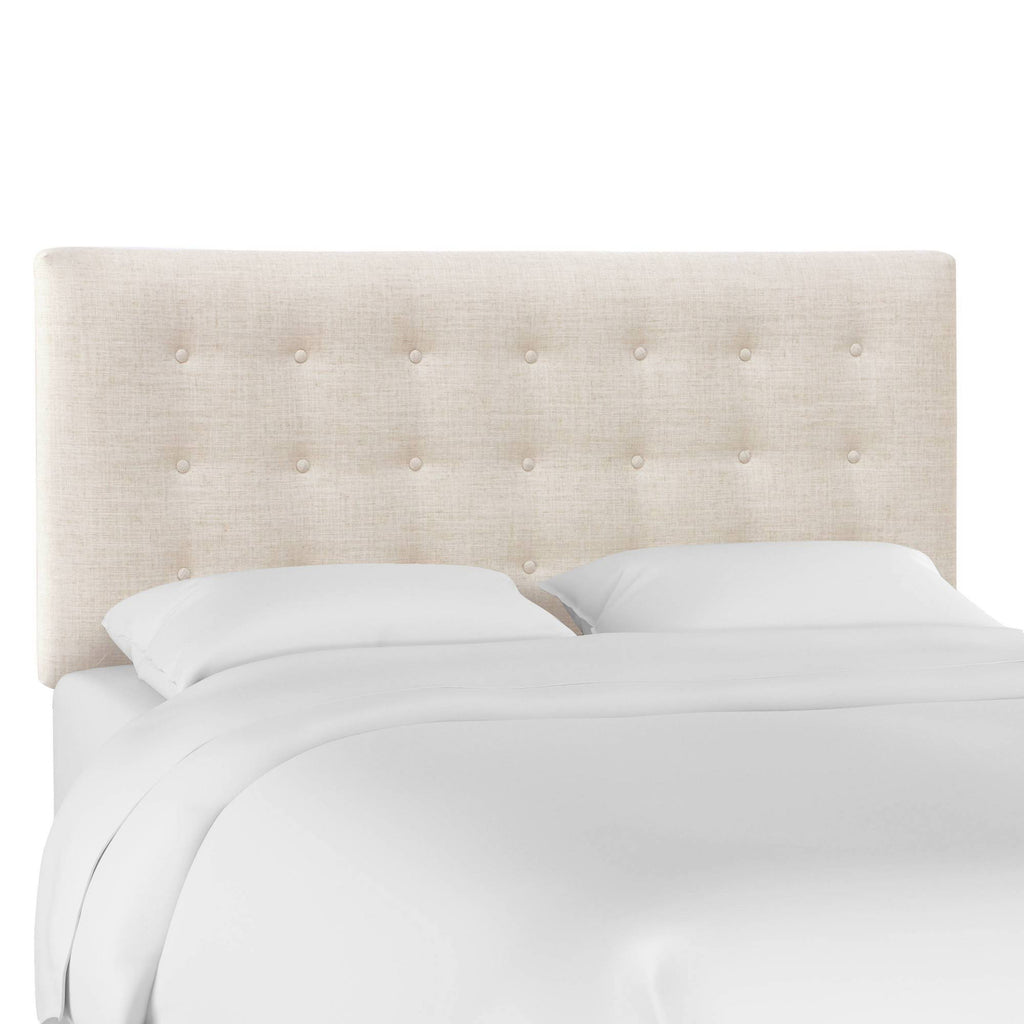 California King Linen Button Headboard L908