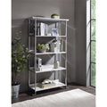 White Printed Faux Marble Bookcase K396