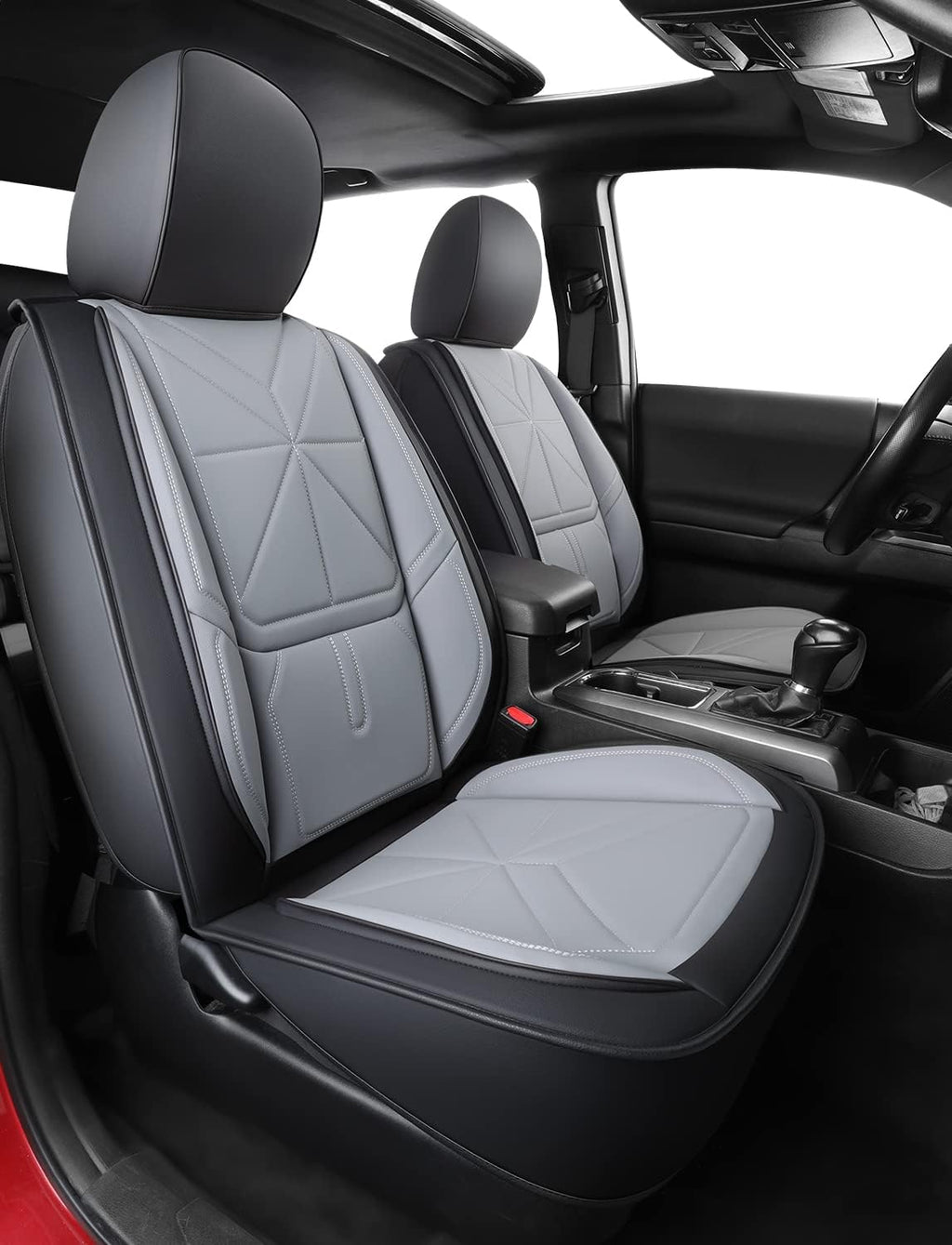 Black Faux Leather Full Set Seat Covers C98685