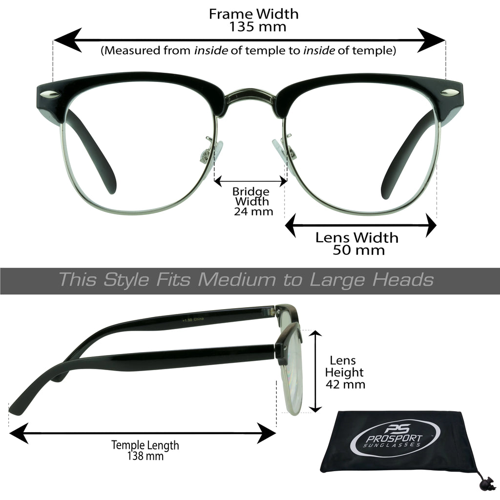 Horn Rimmed Frame Reading Glasses 2 Pairs Z51717