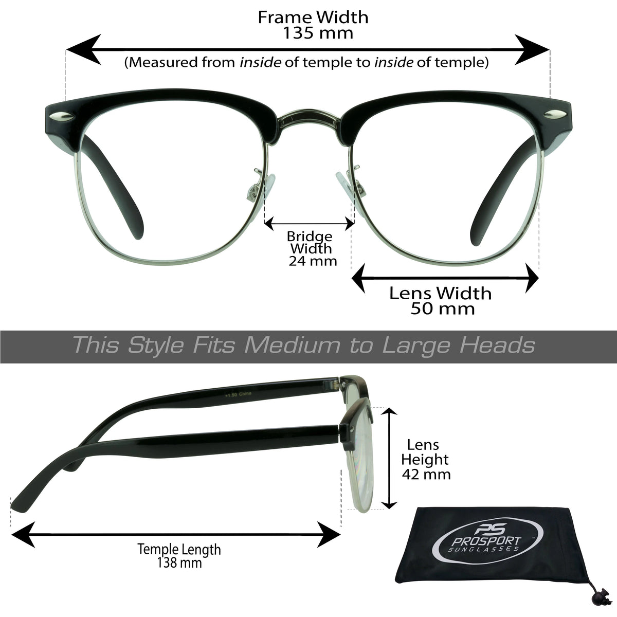 Horn Rimmed Frame Reading Glasses 2 Pairs Z51717