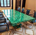 Semi Precious Malachite Gemstone Dining Table (60 x 36 Inches) X24370