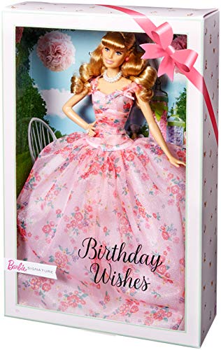 11.5-inch Blonde Hair Doll with Floral Gown and Doll Stand T1139