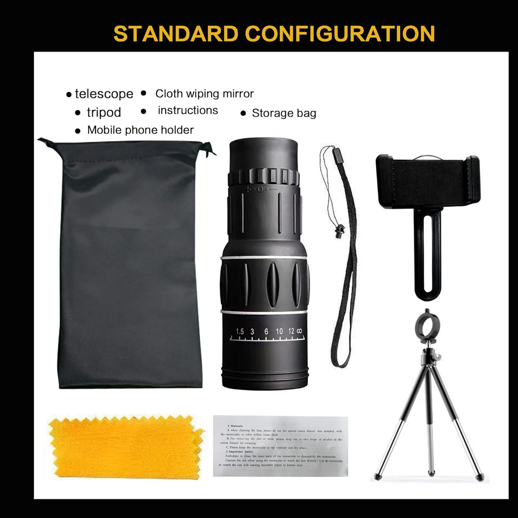 16×52 Waterproof Anti-Fog Monocular with Tripod T280565