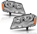 2008-2014 Dodge Avenger Chrome Housing Headlights Replacement Pair Set Z3361