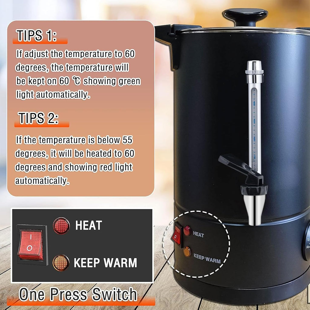 50-Cup 8 L Black Stainless Steel Coffee Urn X449643