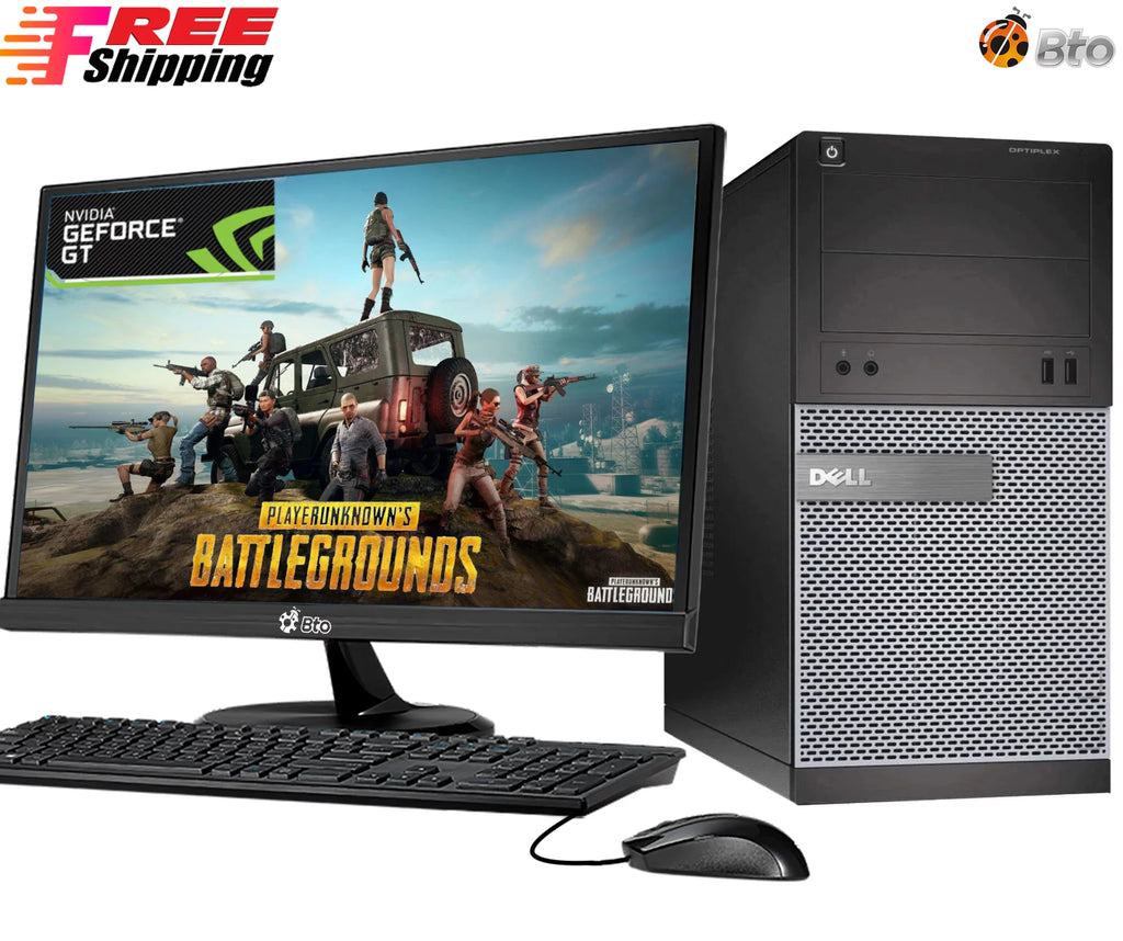 Restored Dell Desktop PC Intel Core i5 16GB Ram 128GB SSD 2TB HDD 20" Monitor NVIDIA GT 1030 WiFi Windows 10 Q808145