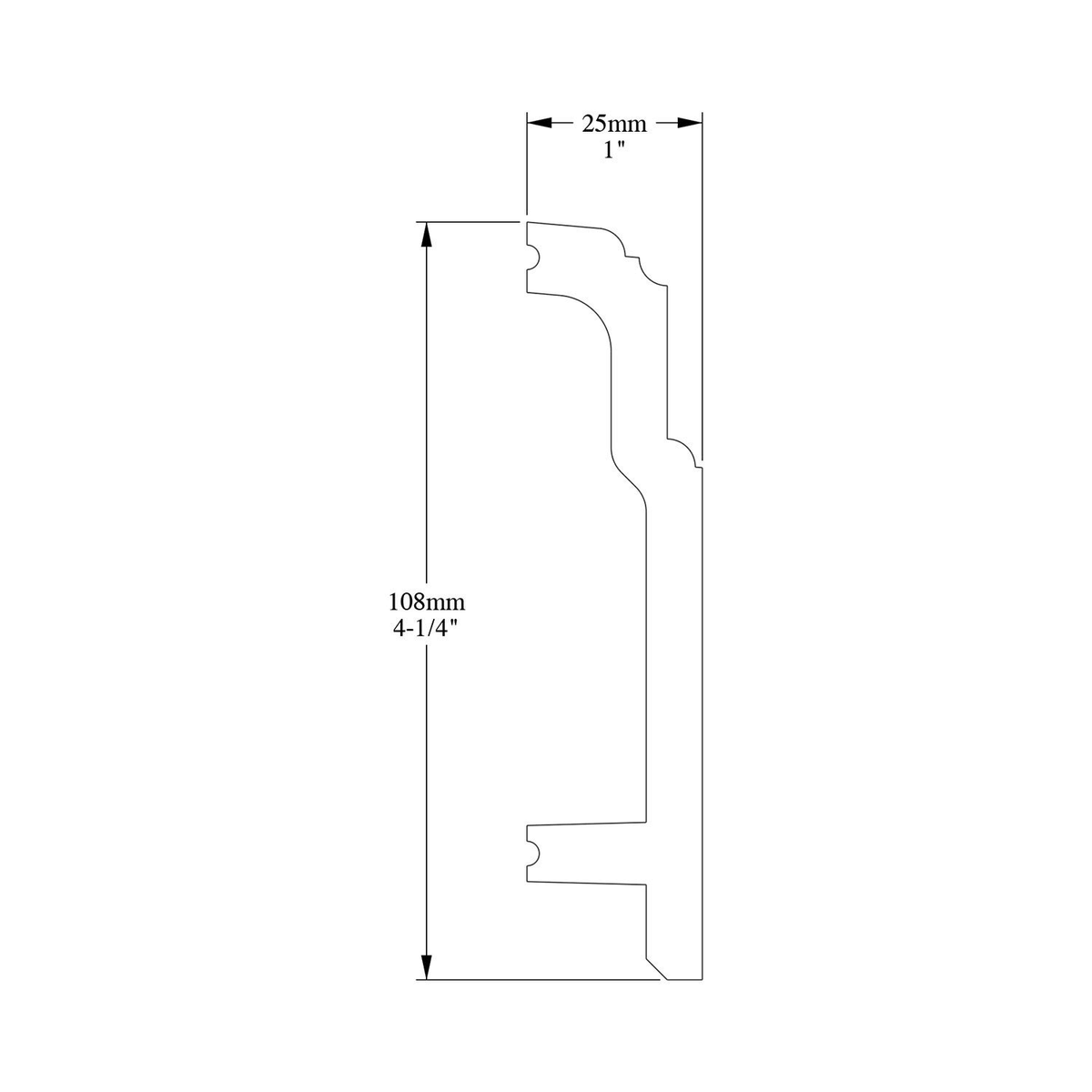 Flexible Baseboard Moulding 4-1/4in H x 78-3/4in Long O893487