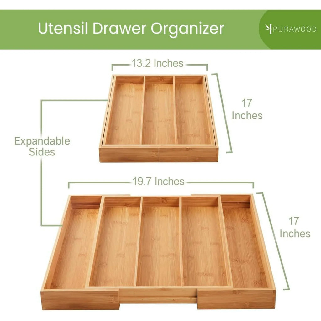 Expandable Bamboo Drawer Organizer, 3-5 Slots K55147