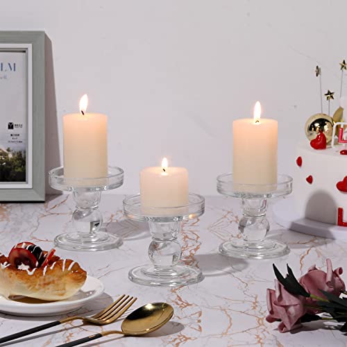 6 Pcs Clear Glass Candle Holders Z30367