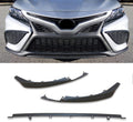 Front Bumper Lip Spoiler Splitter Air Dam Chin Diffuser Deflector 2021 2022 Toyota Camry SE XSE Matte Black 3PCS O942