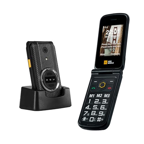 Rugged Flip Phone, 4G LTE Basic Cell Phone, Waterproof, Drop-Proof, Dual SIM Cards B93790