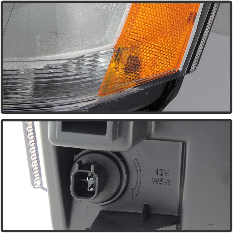2008-2014 Dodge Avenger Chrome Housing Headlights Replacement Pair Set Z3361