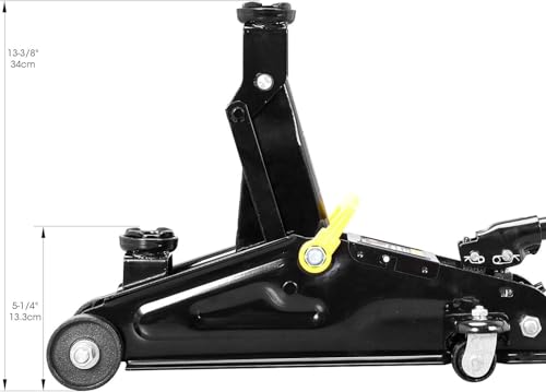 2 Ton Hydraulic Floor Jack Combo with 2 Jack Stands, Black O768145
