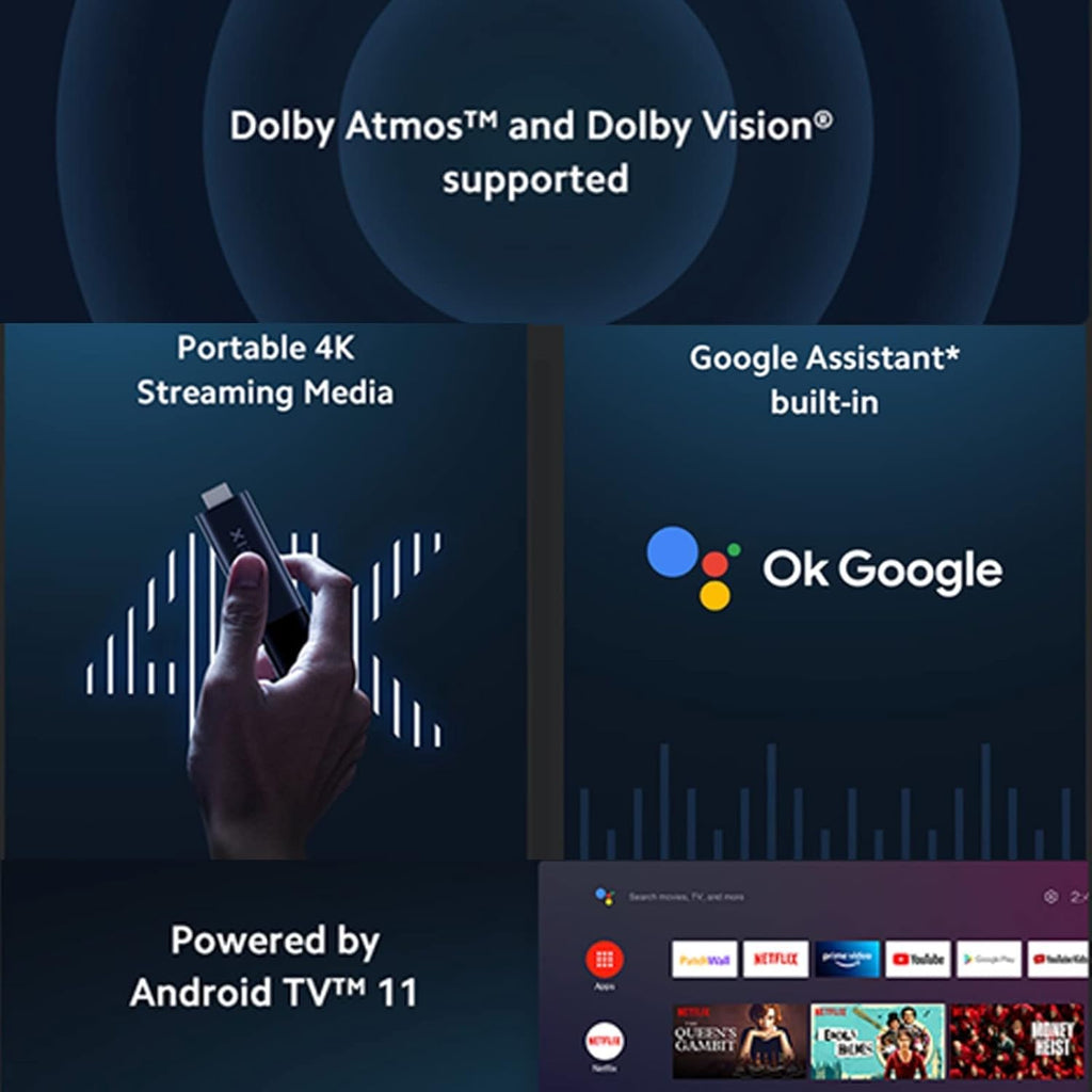 4K Ultra HD Streaming Device with Android TV 11 and Google Assistant Voice Remote T25246
