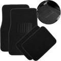 Black 4 Piece Heavy Duty Carpet Floor Mat Set H487353