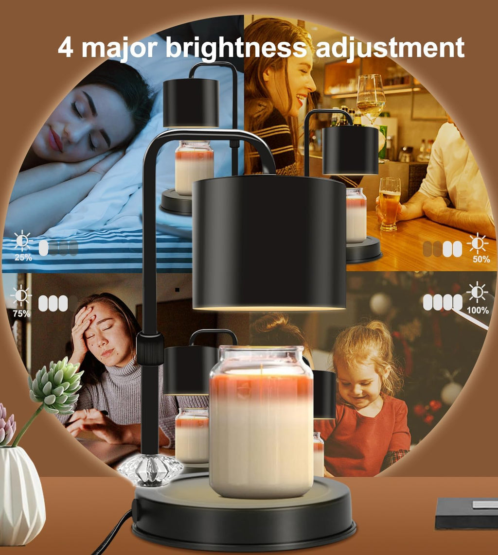 Candle Warmer Lamp with Timer, Adjustable Dimmable, 2 Bulbs T96325