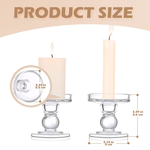6 Pcs Clear Glass Candle Holders Z30367