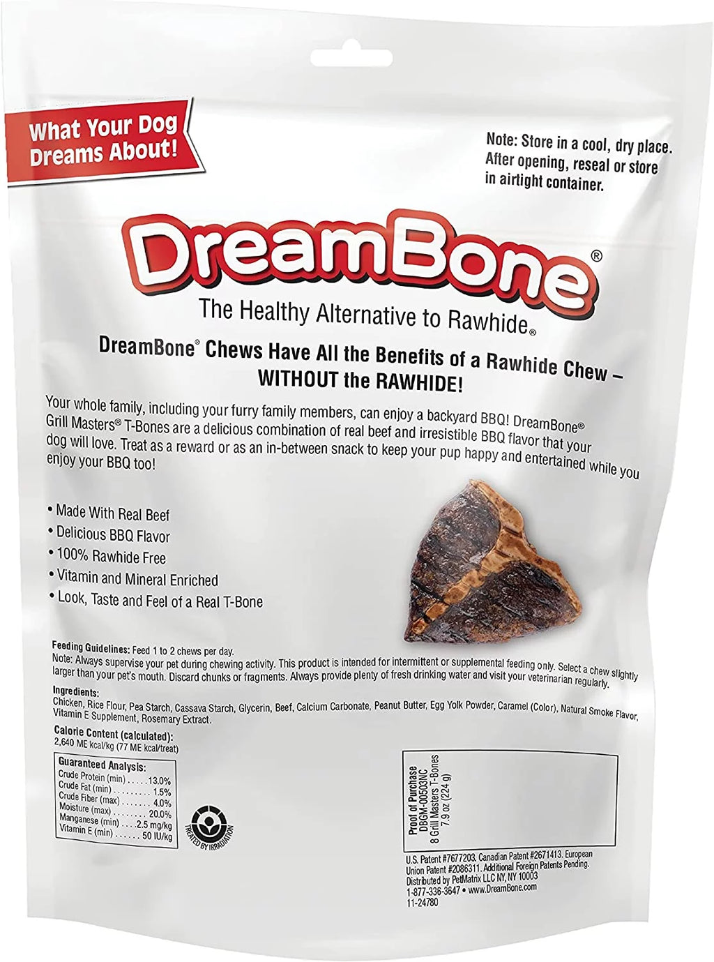 Rawhide-Free T-Bones Chews for Dogs, 8 Count O74951