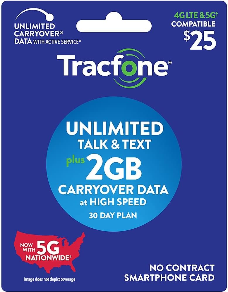 $25 Unlimited Talk Text 2GB Data 30 Day Smartphone Plan G44443