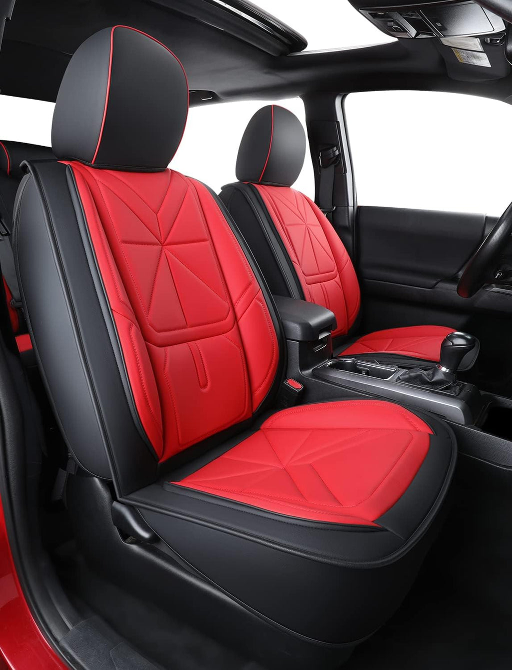 Black Faux Leather Full Set Seat Covers C98685