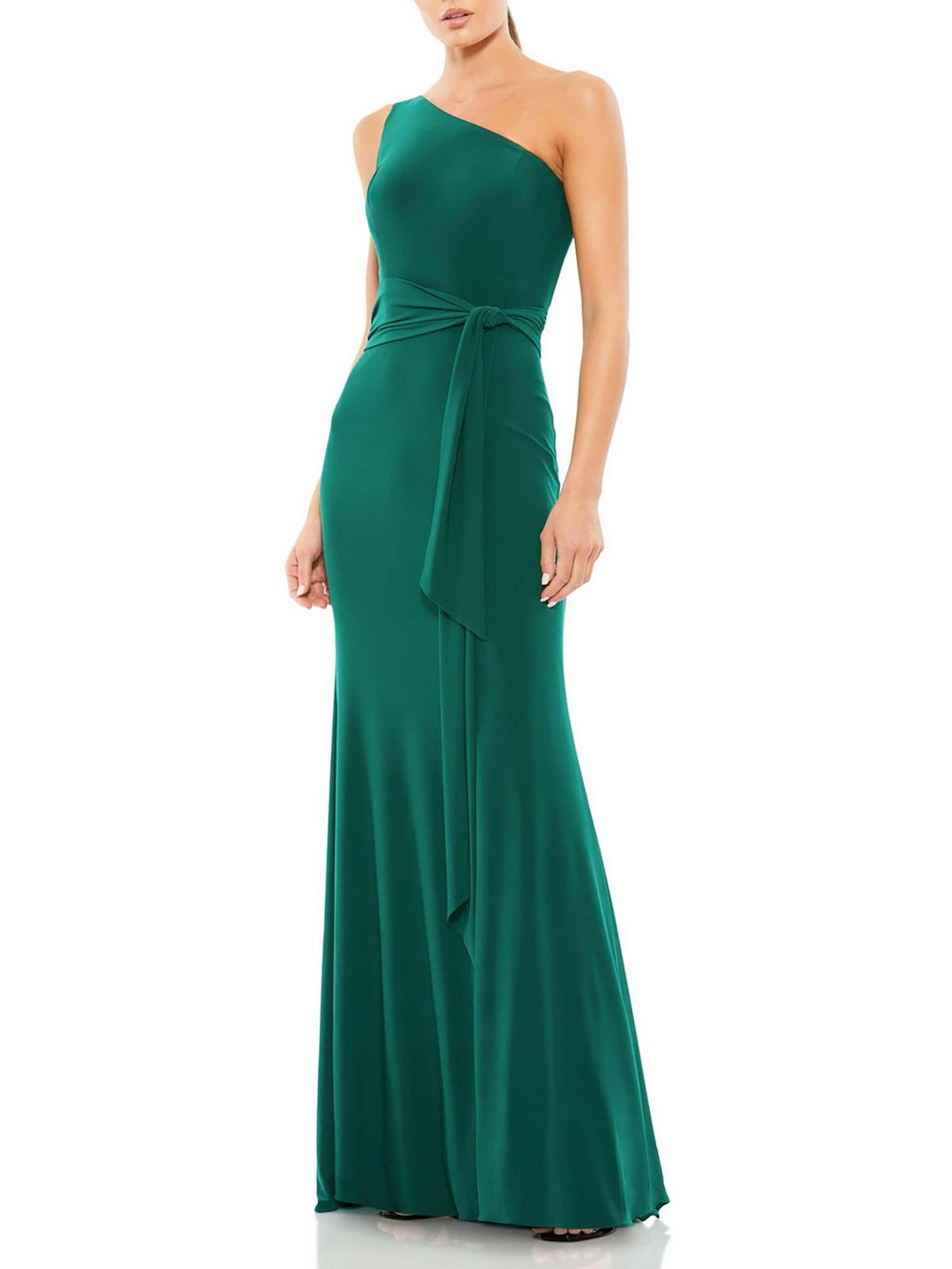 One Shoulder Belted Evening Dress B93481