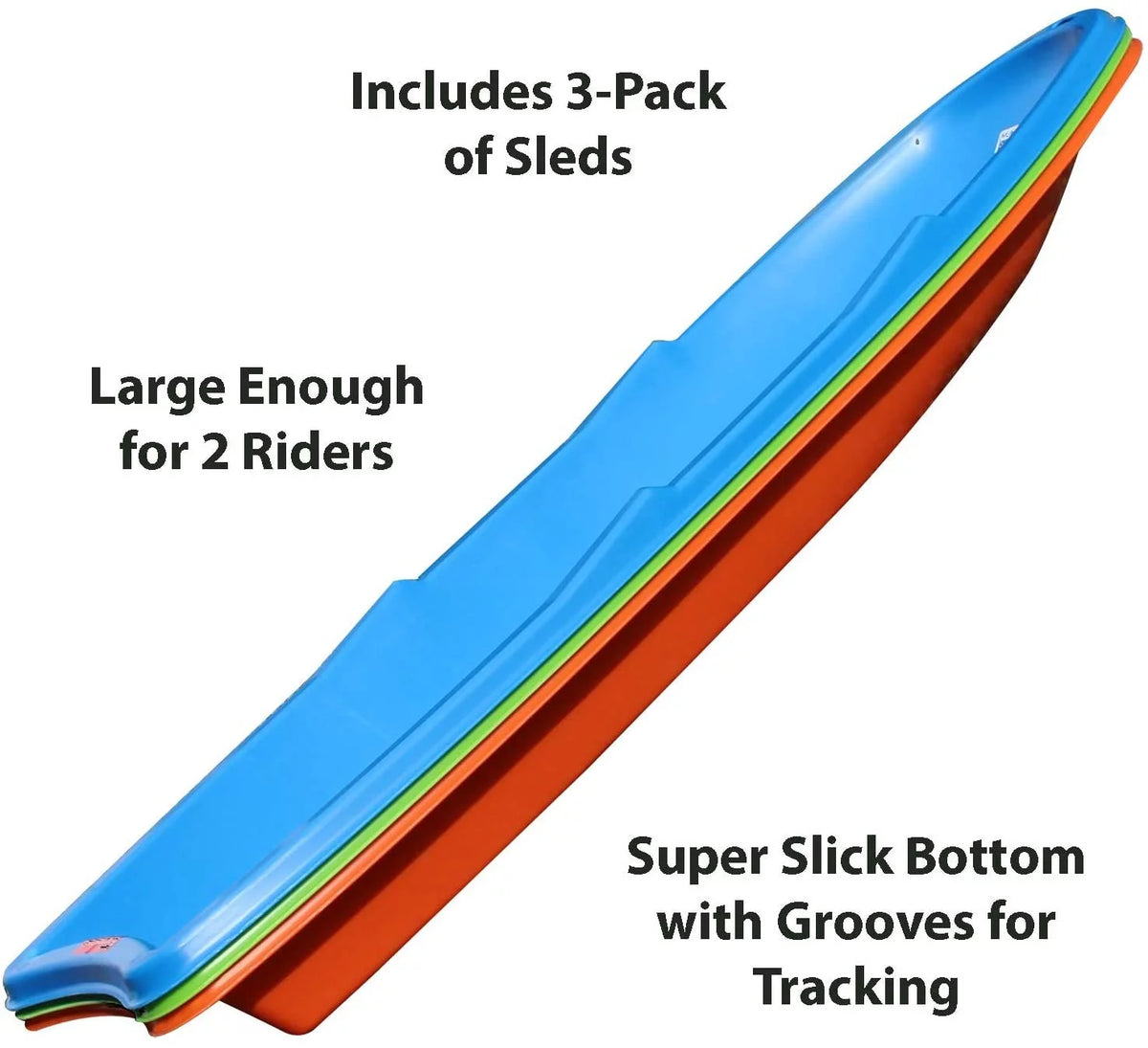 3-Pack Snow Sleds Blue Green Orange V2963