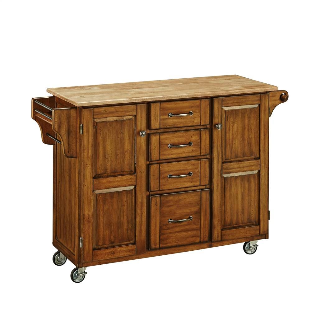 Warm Oak Cart with Wood Top G436220